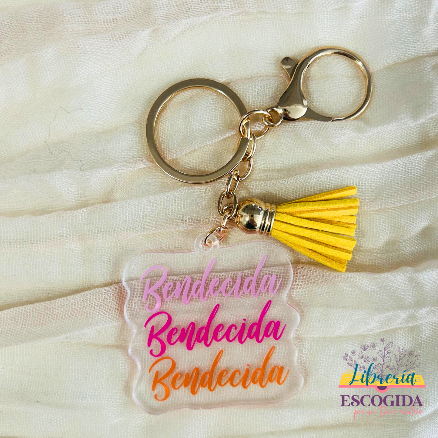 Llavero Acrilico con Tassel | Bendecida