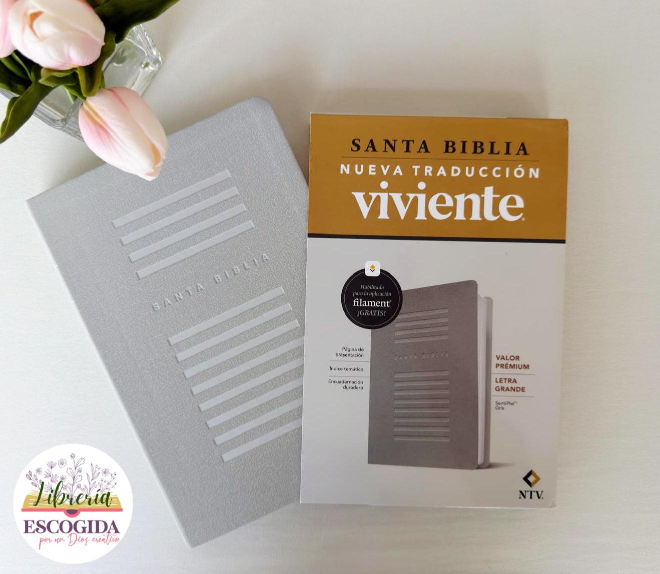 Biblia valor prémium NTV, letra grande con Filament