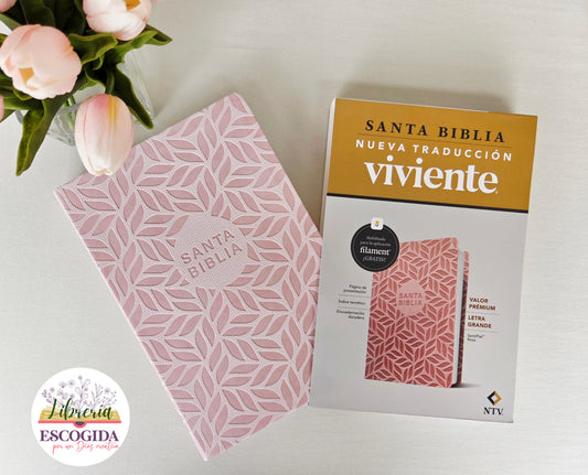 Biblia NTV | Letra Grande SentiPiel Rosa Filament