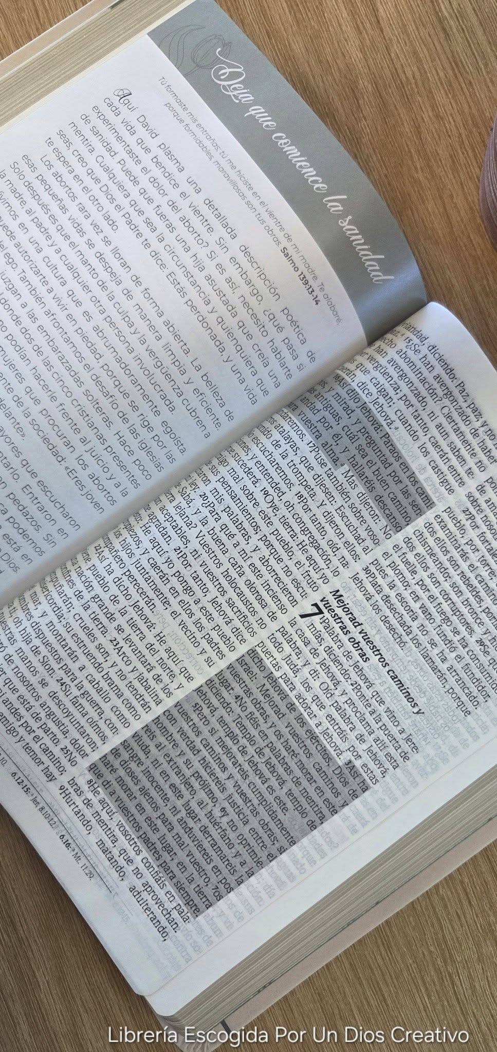 Biblia de Promesa RVR-1960, Virtuosa, Letra gigante, Piel especial, Crema