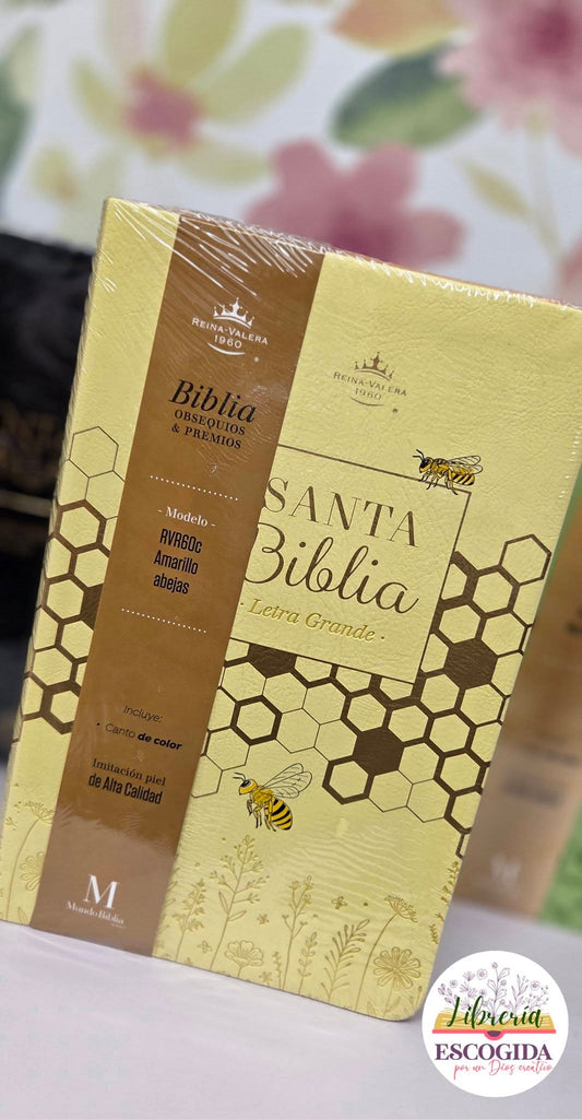 Biblia Obsequios y premios RVR60 Imitación piel - Amarillo abejas