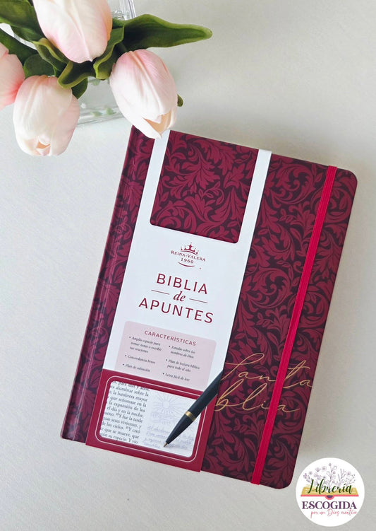 Biblia de Apuntes RVR 1960 Tapa dura, Vino tinto