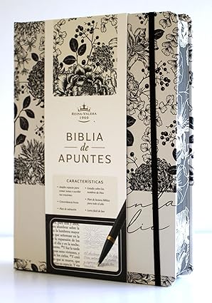 Biblia de Apuntes Reina Valera I Flores Negras, Tapa Dura
