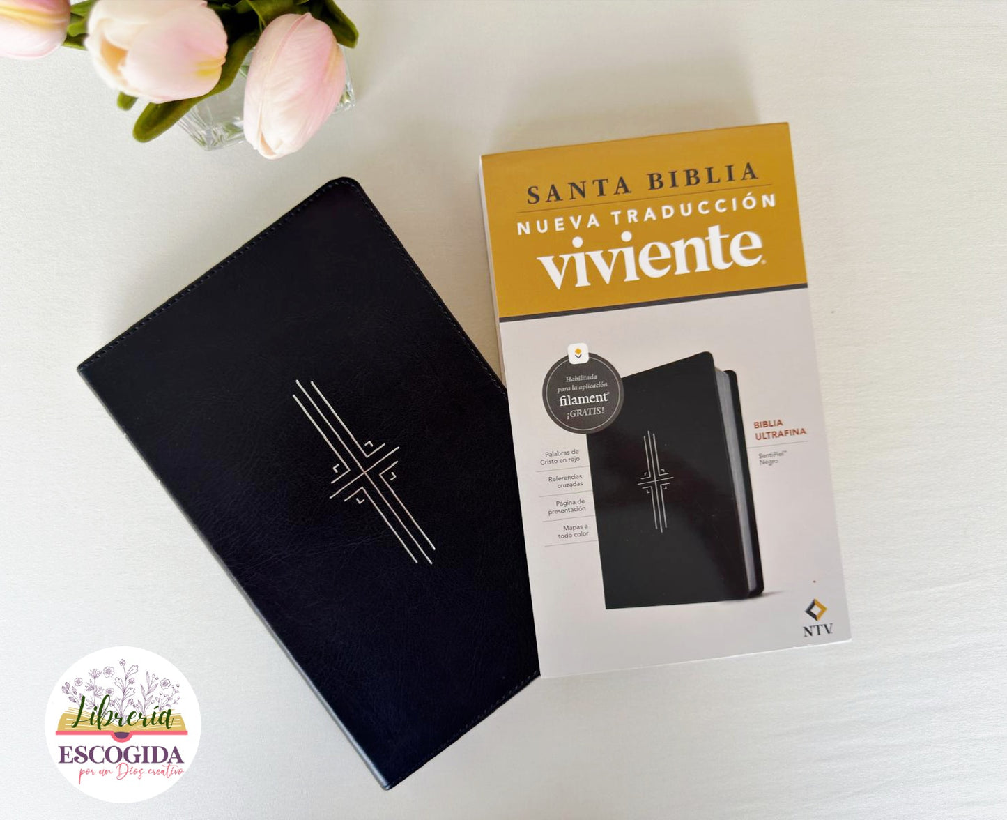 Biblia NTV | Ultrafina Piel Negra con Filament