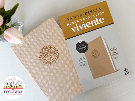 Biblia NTV | Valor Premium Letra Grande Filament SentiPiel Café Claro